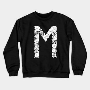 Floral Letter M Crewneck Sweatshirt